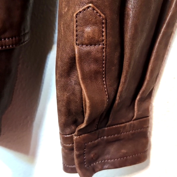 Michael Kors Genuine Leather Java Brown Belted Made in Italy Jacket Size 4 EUC!! - Picture 8 of 15
